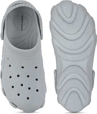 MONKS & KNIGHTS Men Grey Lightweight Flexible All Day Clogs for men, MK-CLG-001-GY Flip Flops(Grey , 9)