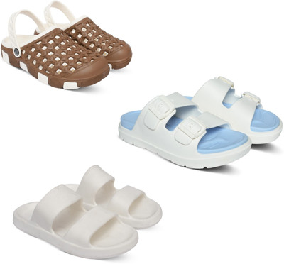 Acorn Men Slides(Brown, Blue, White , 8)