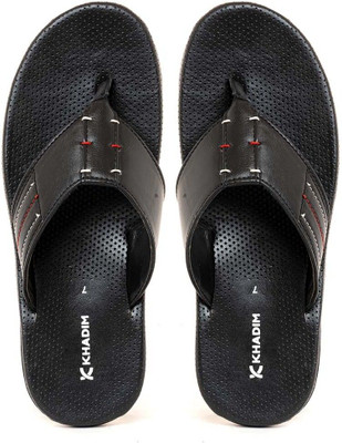 Khadim's Men Lightweight Comfort Extra Soft Trendy Premium Stylish Flip Flops(Black , 10)