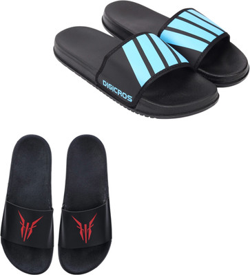 Digicros Men Slides(Blue, Red , 6)