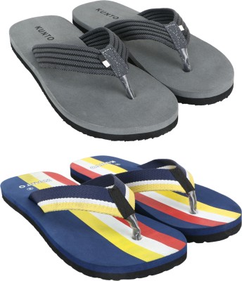 KUNTO Men Flip Flops(Multicolor , 10)