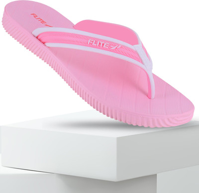 FLITE Women Slippers(Pink, White , 8)