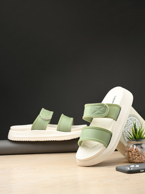 Layasa Women Flip Flops(Green , 8)