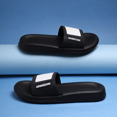 KNIEVL Men Slides(Black , 7)