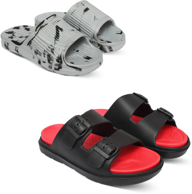 Acorn Men Slides(White, Red , 10)