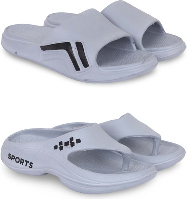 Kapani Fashion Men Slippers(Grey, Grey , 9)