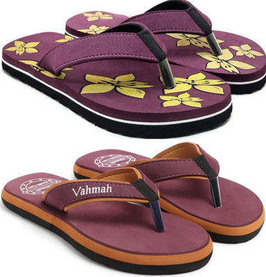 VAHMAH Women Slippers(Purple, Maroon , 7)