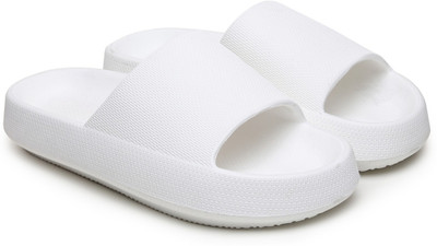 JUSAN Women Flip Flops(White , 7)