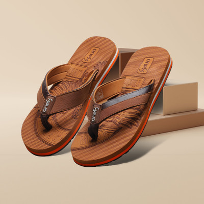 one8 Men Flip Flops(Tan , 10)