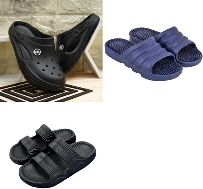 ventus Men Slippers(Grey, Blue , 8)