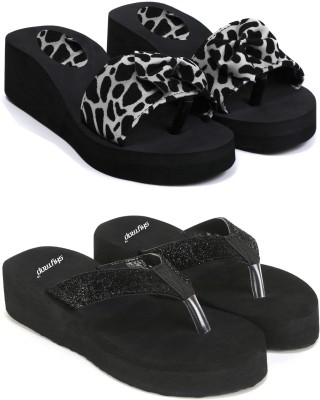 Bizwiz Women Slippers(Black , 6)