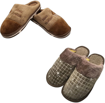 Mahi Enterprises Men Flip Flops(Brown, Brown , 10)