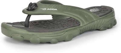 Adda Men Flip Flops(Olive, Black , 9)