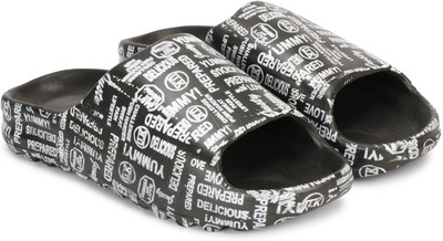 Orvax Men Slides(Black, White , 7)