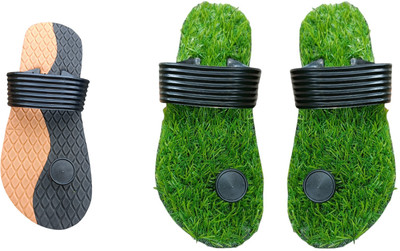 skyflip Men Slides(Brown, Black , 10)