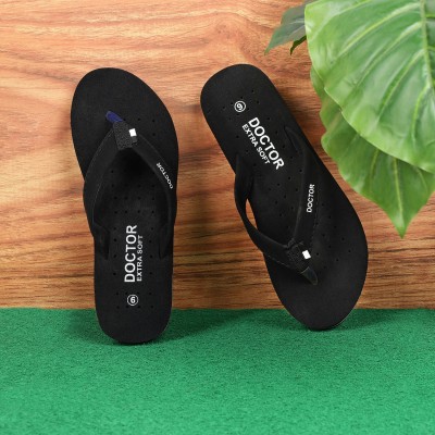 DOCTOR EXTRA SOFT Women DOCTOR EXTRA SOFT Flat Ortho Care Diabetic Orthopaedic Comfort Dr Slippers and Flipflops For Women's and Girl's Slippers(Black 3)