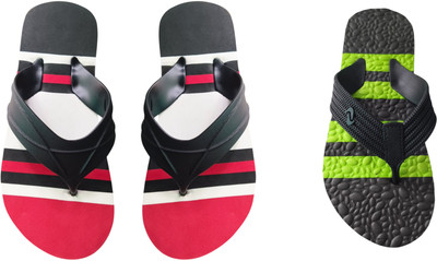 skyflip Men Slides(Green, Red , 10)