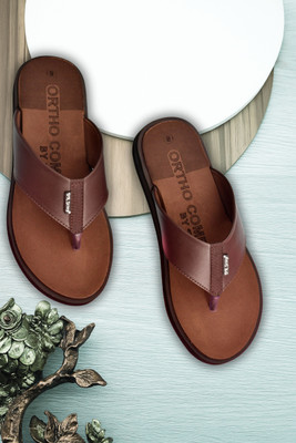 DR STTEP Men Orthopedic Slippers for Men Comfort Fit Soft Cushion Lightweight Slippers(Brown , 8)