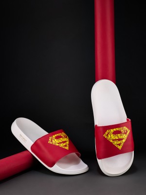 CAMPUS Men SL-440 Men's Slippers | Trendy Superman-Themed Design | Cushioned Slip-On Slippers(Red , 6)