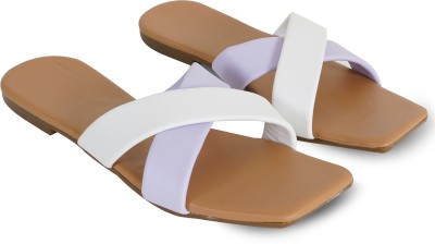 DFR Women Slides(Purple, Brown, Off White , 7)