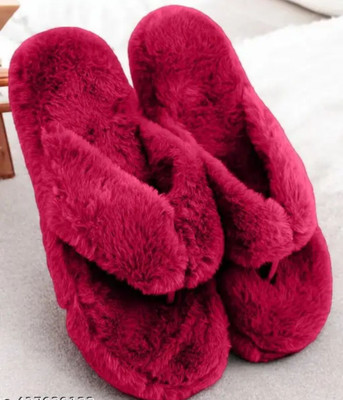 shoptegic Women Flip Flops(Maroon , 5)