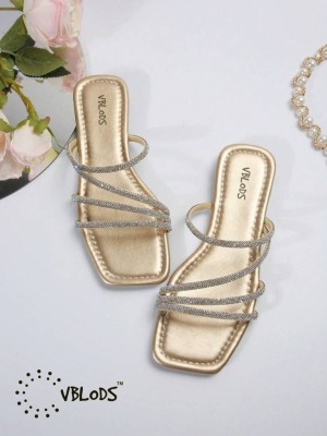 vblods Women Slides(Gold , 8)