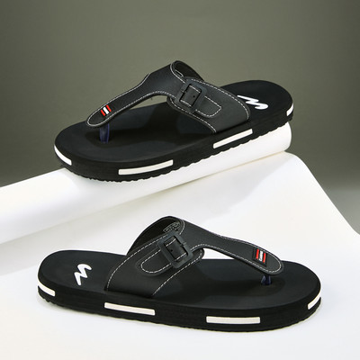 CAMPUS Men Flip Flops(Black , 7)