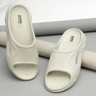 OZZOH Men Slides(Off White , 6)