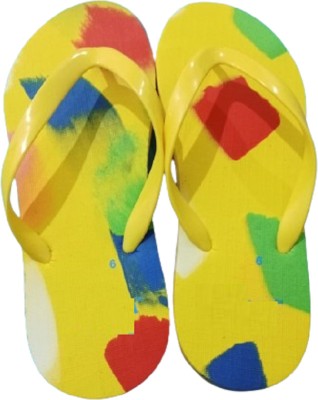 Maa Bhawani Enterprises Women Flip Flops(Yellow, Multicolor , 4)