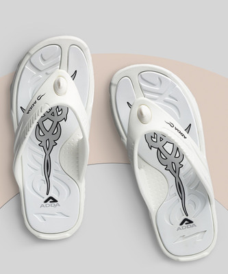 Adda Men Flip Flops(White, White , 8)