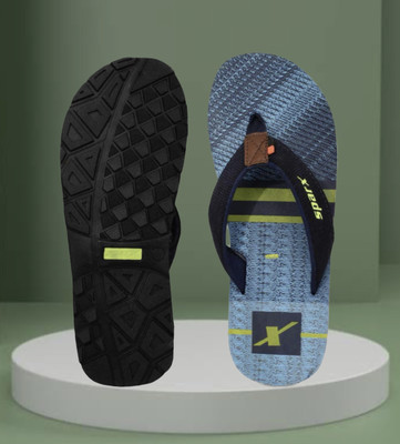 Sparx Men Flip Flops(Navy, Green, Blue , 9)