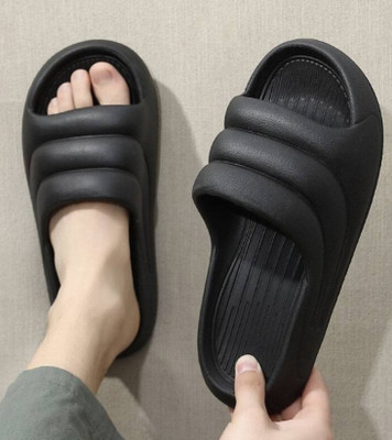 Shozie Men Slides(Black , 8)