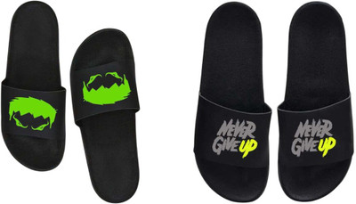 nvisan Men Slides(Green, Grey , 6)