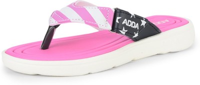 Adda Women Flip Flops(Pink, White , 4)