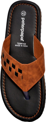 Peterpapa Men Flip Flops(Black , 10)