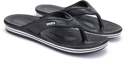 BERSACHE Men Flip Flops(Black , 10)