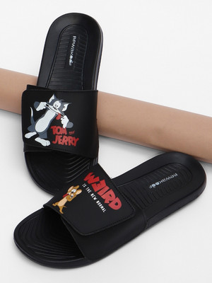BEWAKOOF Men Slides(Black , 9)