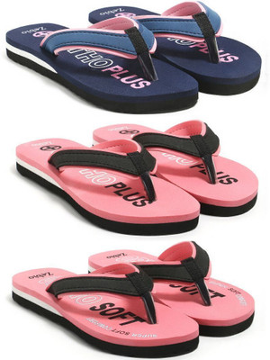 zebio Women Slippers(Navy, Pink, Pink, Black, Pink, Black , 4)