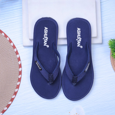 ASHUMAN Women Stylish Soft Comfortable Slipper Lightweight Dailywear Women Slippers(Navy, Blue , 5)