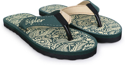 BIZLER Women Soft Ortho Slippers | Lightweight, Non-Slip & Stylish Daily Wear Flip Flops(Green , 7)