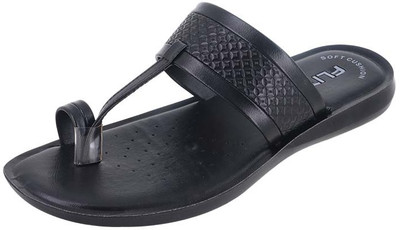 FLITE Men Flip Flops(Black , 8)
