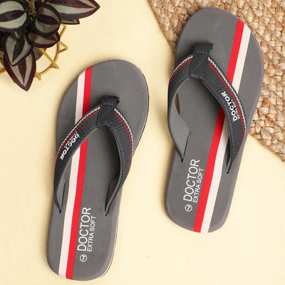 DOCTOR EXTRA SOFT Men House Slipper| Lightweight Durable | Super Soft Comfortable for Men's D-33 Flip Flops(Grey , 11)