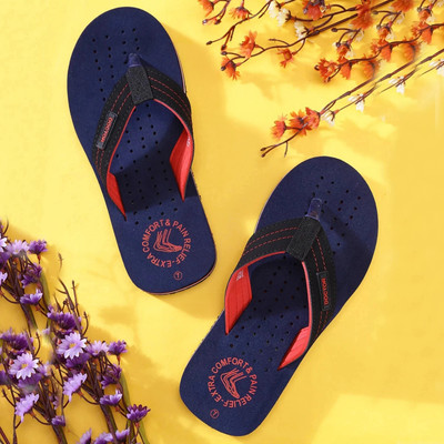 DOCTOR EXTRA SOFT Men Mens Stylish Ortho Care Slipper Orthopedic Diabetic Comfort Soft Doctor Dr House Flip Flops(Navy , 6)