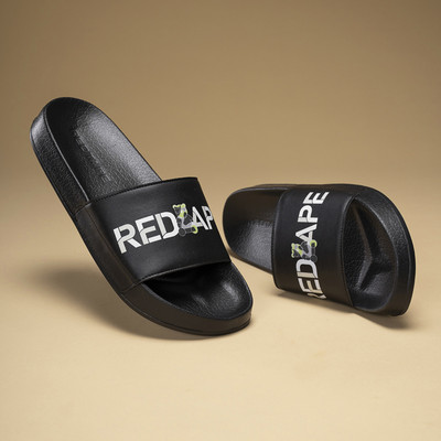 RED TAPE Men Slides(Black , 10)