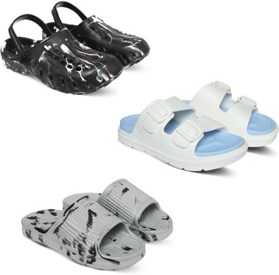 Acorn Men Slides(Black, Blue, White, Grey , 6)