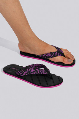 Neemans Women Flip Flops(Black , 6)