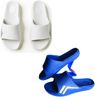 Plama Men Slides(Off White, Blue , 8)