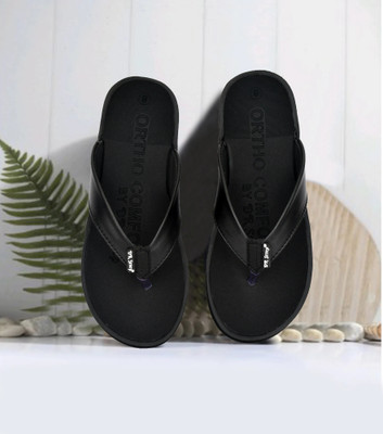 DR STTEP Women Orthopedic Women Slippers Soft Sole Comfort Footwear for Daily Use Slippers(Black , 9)