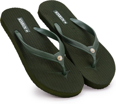 Kixrun Women Slippers(Green , 8)