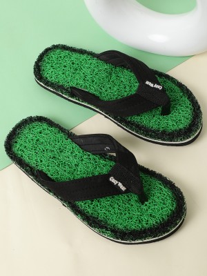 Cozy Wear Men Flip Flops(Green, Black , 7)